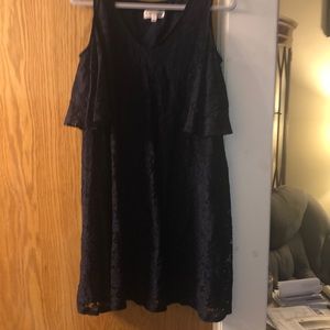 Fancy dress dark navy blue can pass for black lace size 12 new without tags